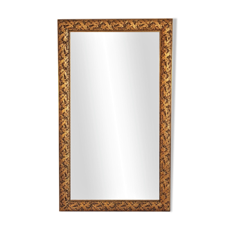 Florentine art nouveau mirror of the twentieth century, gilded carved frame, 145x85 cm