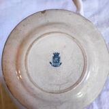 2 flat blue iron earth plates in Gien earthenware