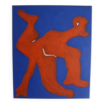 The Orange Man 55x45cm painting on stretched canvas by Bodasca