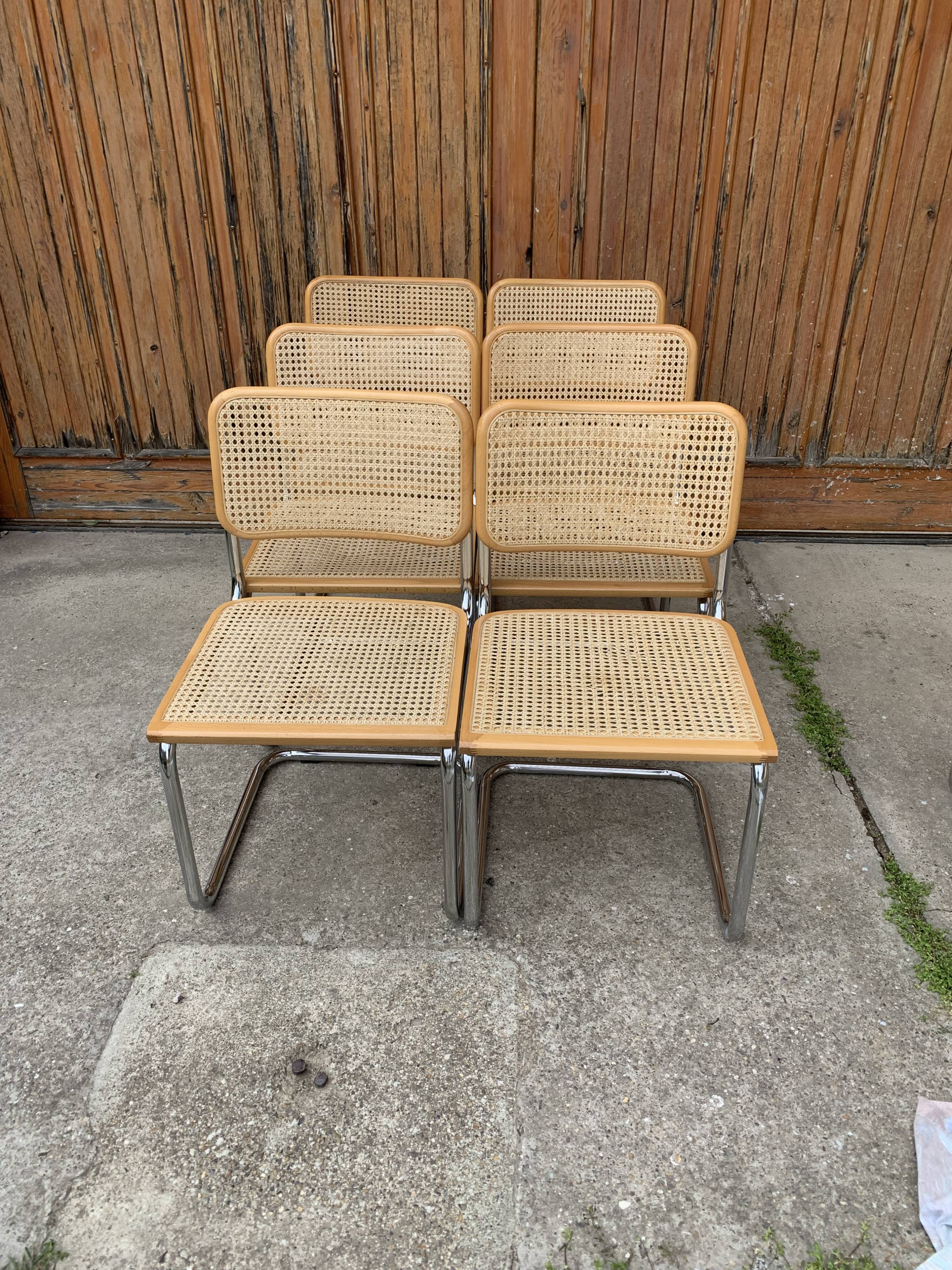 6 chaises Cesca de Marcel Breuer