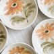6 ceramic soup plates – hand-painted floral decoration