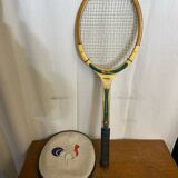 Vintage Montana Gold Seal Wooden Tennis Racket + Rooster Sporting Case