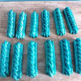 Emerald green braided slip trivet and bottle holder, knife holder