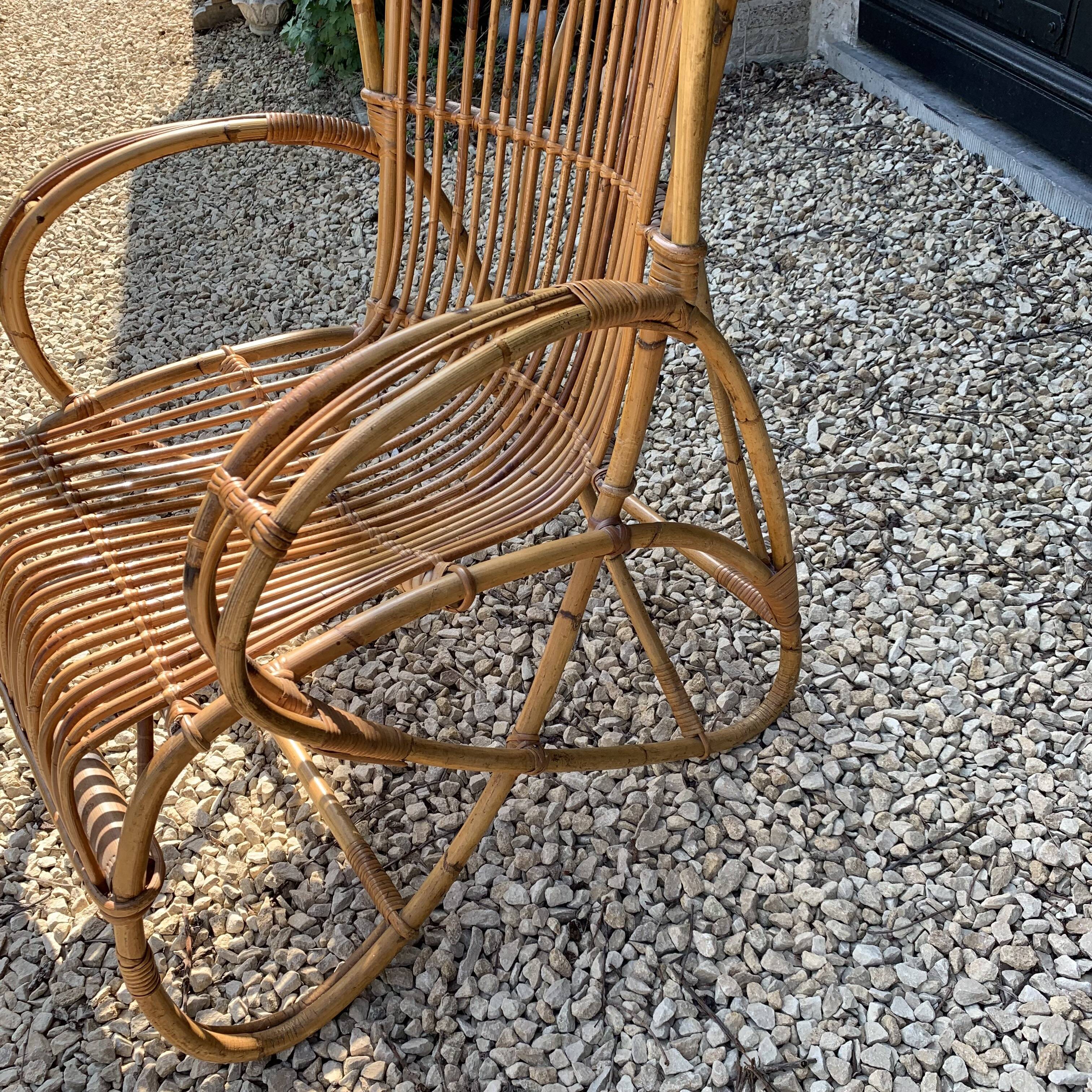 Rattan armchair circa 1960