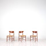 Ensemble de 4 chaises à repas en teck par Peter Hvidt & Orla Molgaard-Nielsen