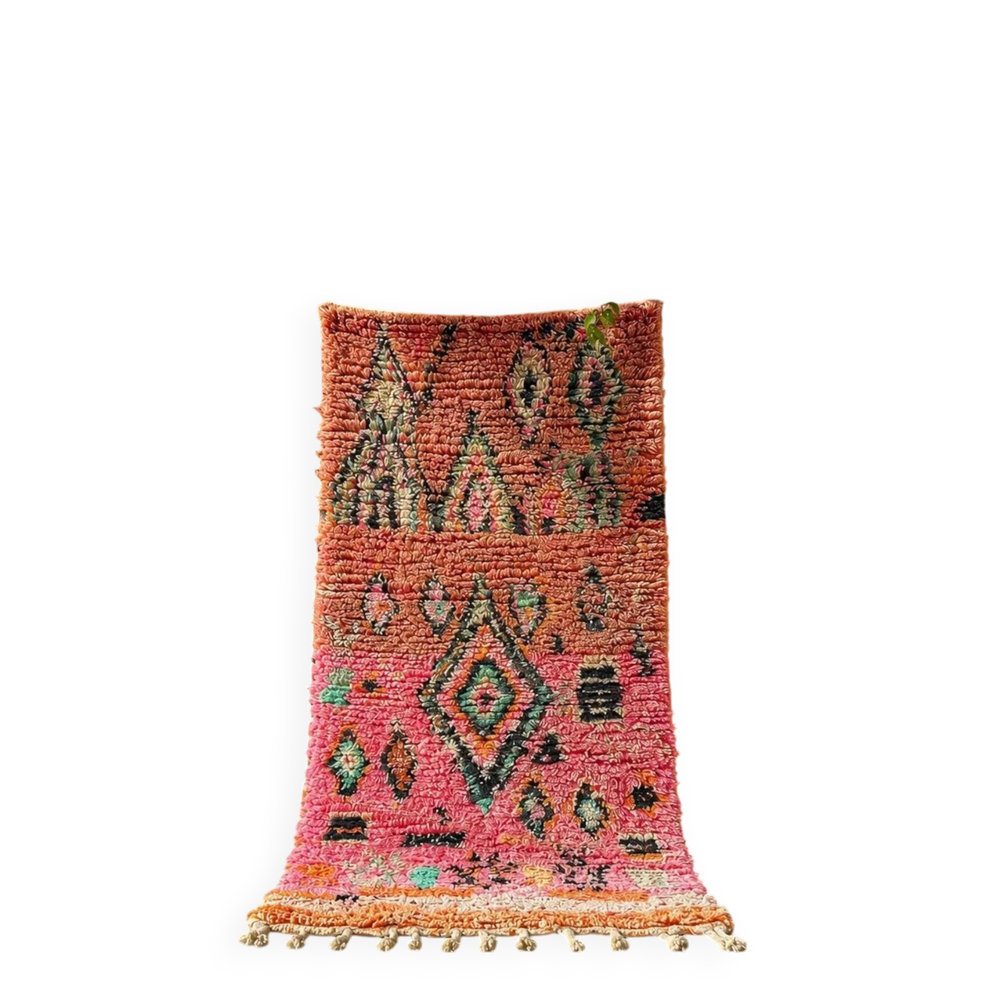 Moroccan Berber carpet Boujad pink made to measure – Colourful handcrafted carpet in l