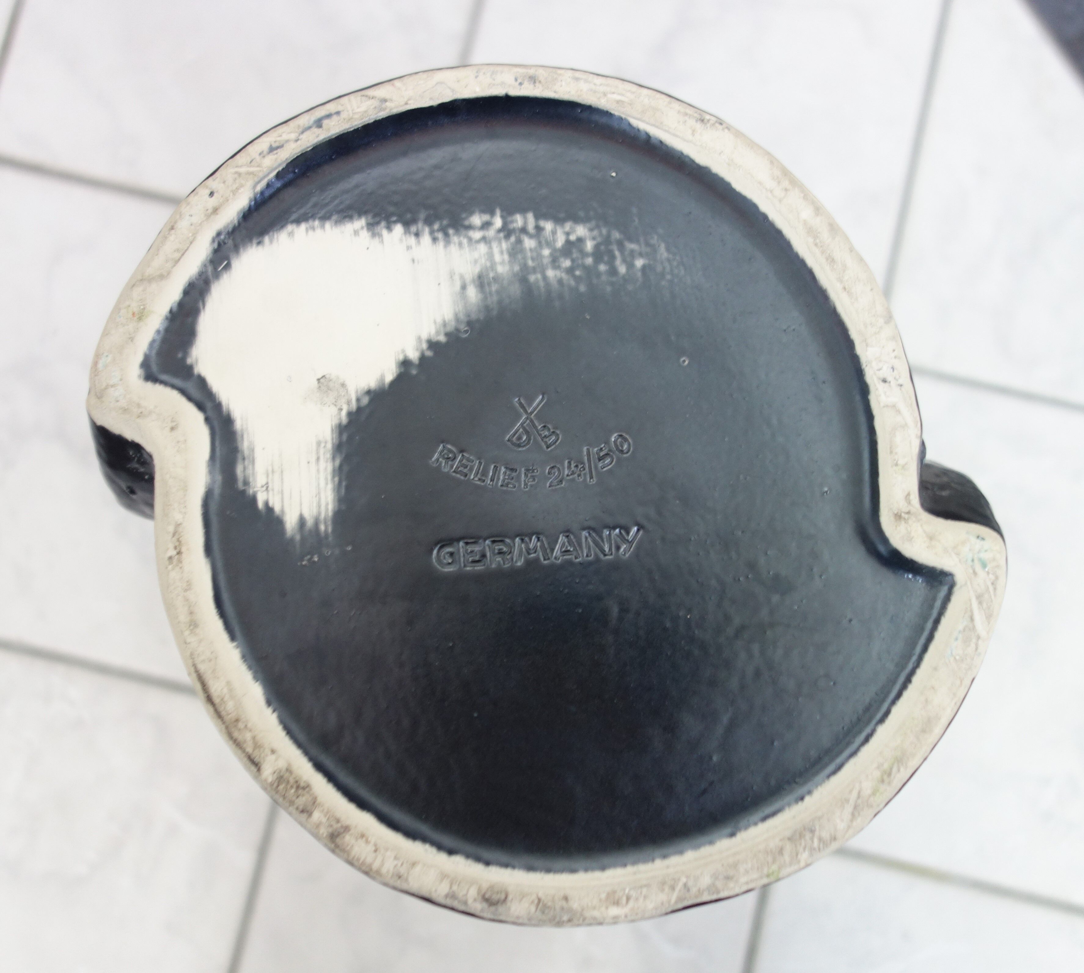 Green and white floor vase by Dumler & Breiden 1970s