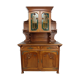 Buffet Art Nouveau en acajou sculpté et vitraux, vers 1900