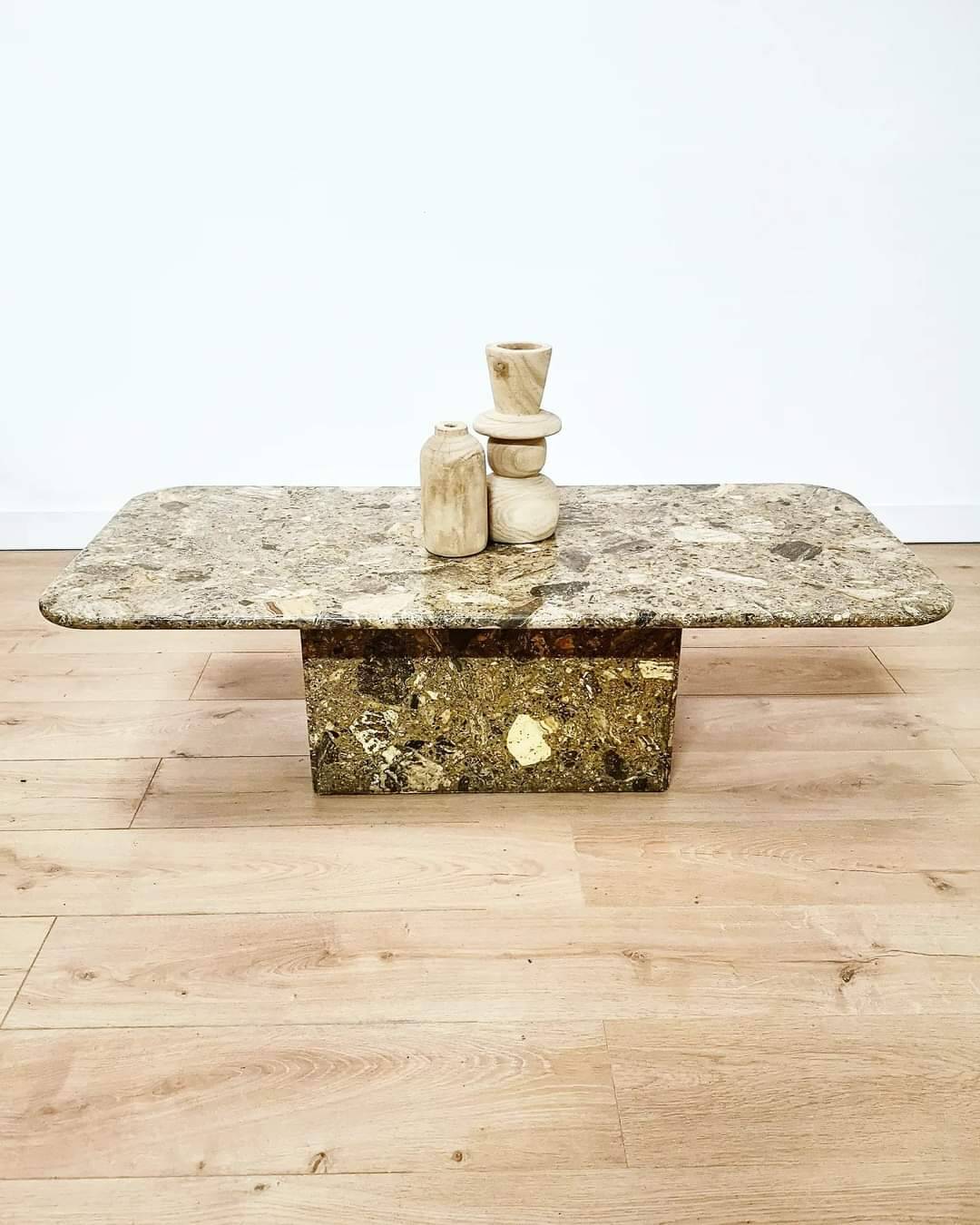 Gray/khaki marble coffee table