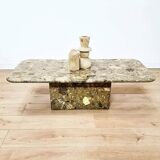 Gray/khaki marble coffee table