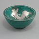 Bowl Wilhelm Kage in ceramic and silver 'Argenta' Gustavsberg Sweden 1940s Mark