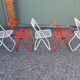 Series of 5 Talin folding metal chairs