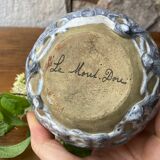 Small gray enameled ball vase from the 1930s