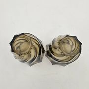 Paire de vases en verre fumé 50's
