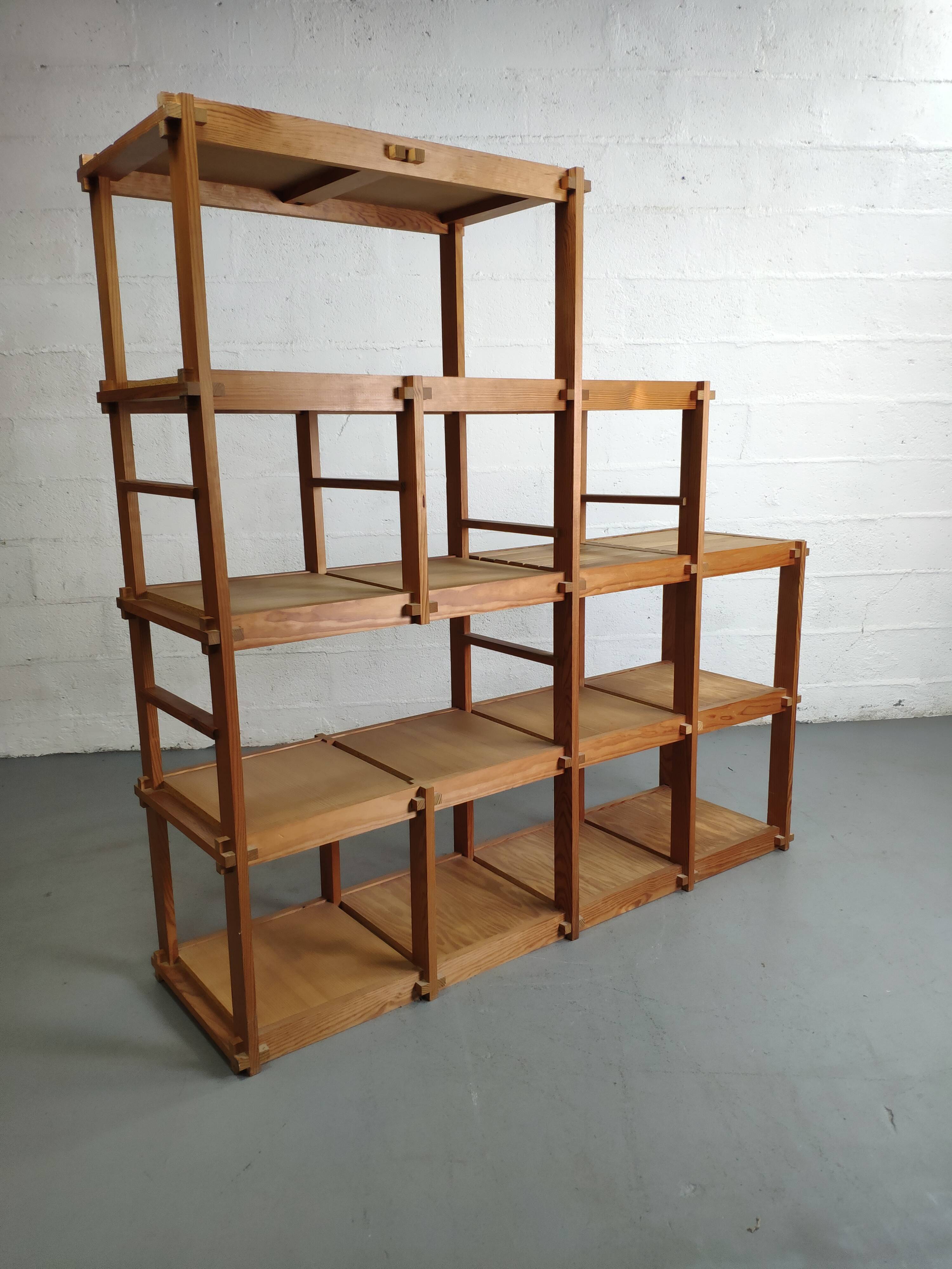 Pine staircase shelf design bauhaus circa 80