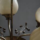 Brass and glass chandelier, Lisa Johansson-Pape for Stockmann, Finland, 1940s.