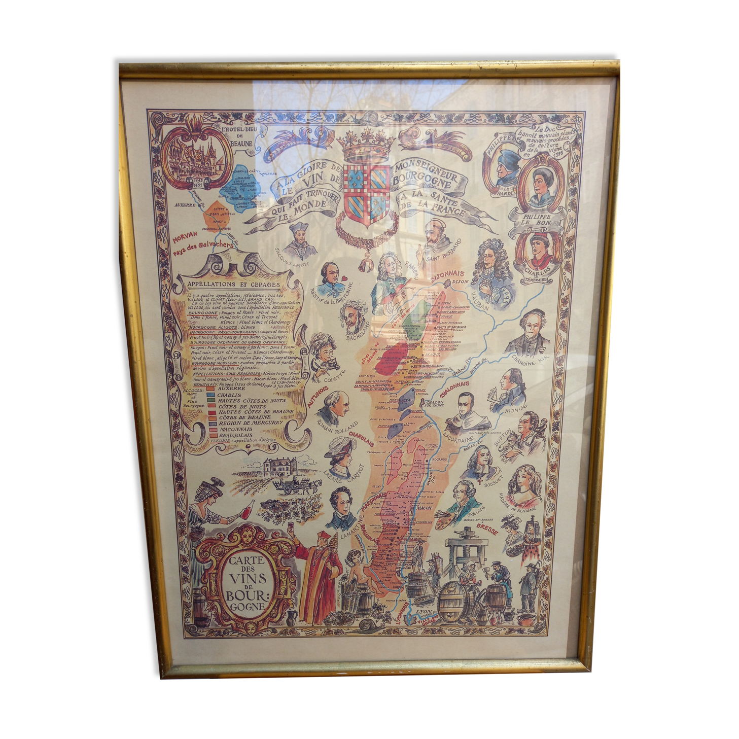 Poster framed burgundy wine