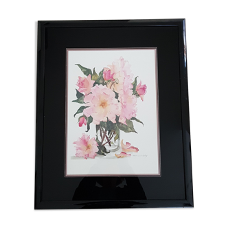Watercolor framed bouquet of flowers