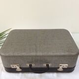 Old gray cardboard suitcase