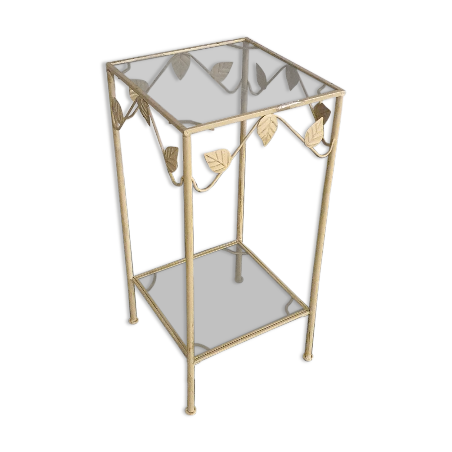 Wrought iron metal pedestal table