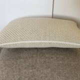 Beige ecru wool cushion