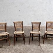Set of 4 Vintage Rope Bistro Chairs