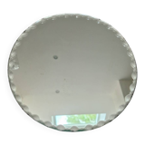 Solid wood letters vintage round beveled mirror