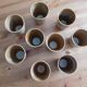 Lot de 9 gobelets en grès Digoin vintage