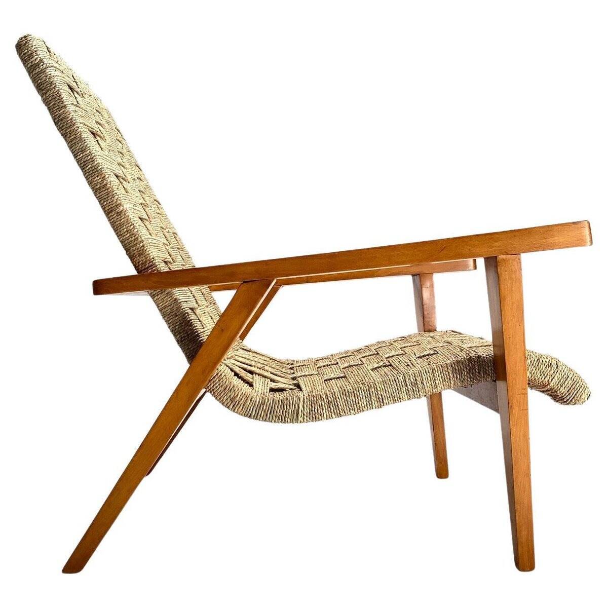 Armchair in Wood and Rope from Giuseppe Pagano, Italy, 1940s