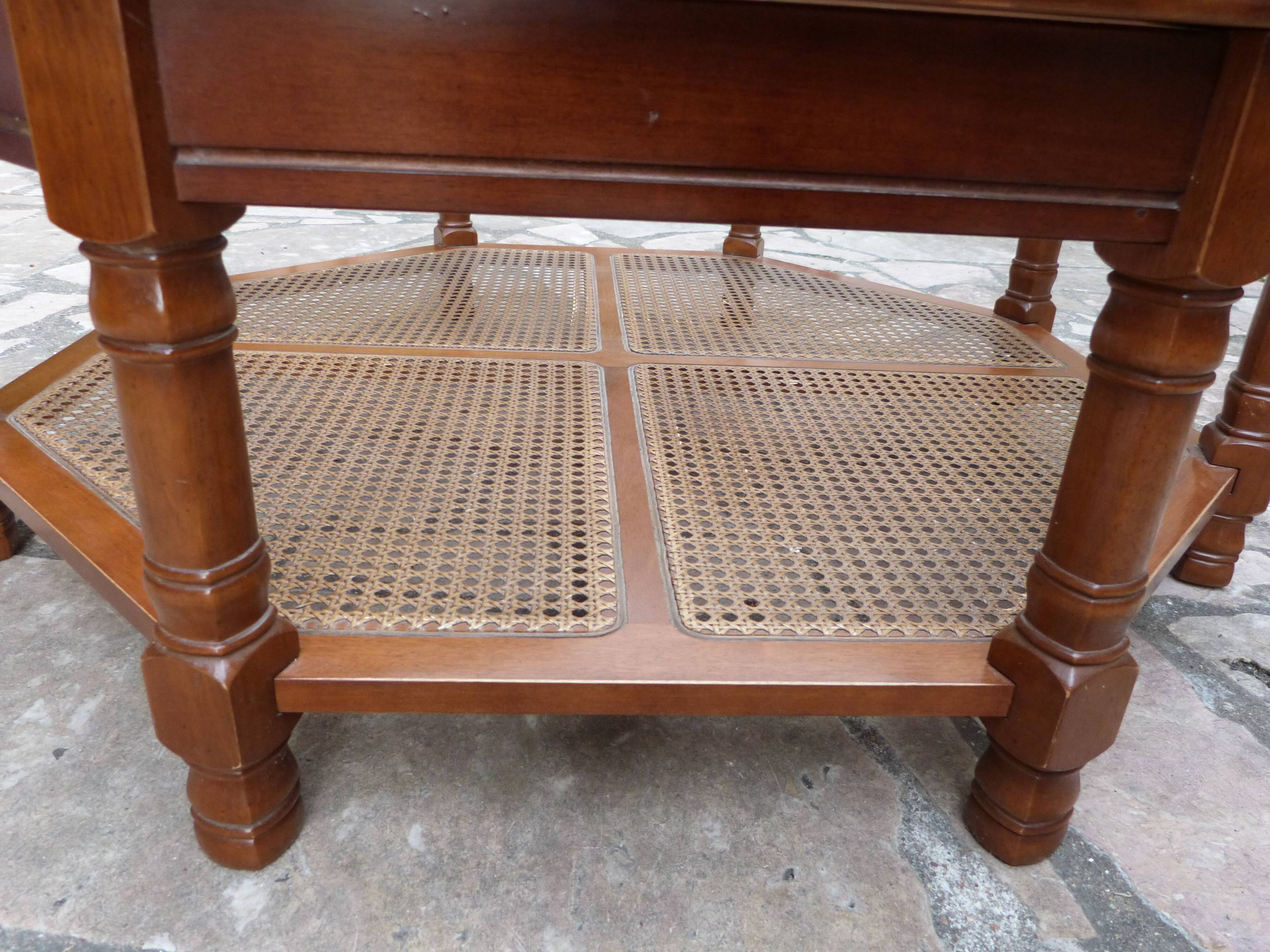 Octagonal table in cherry tree