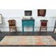 1970s Turkish Oushak Handmade Wool Cotton Orange Runner Rug 81x265