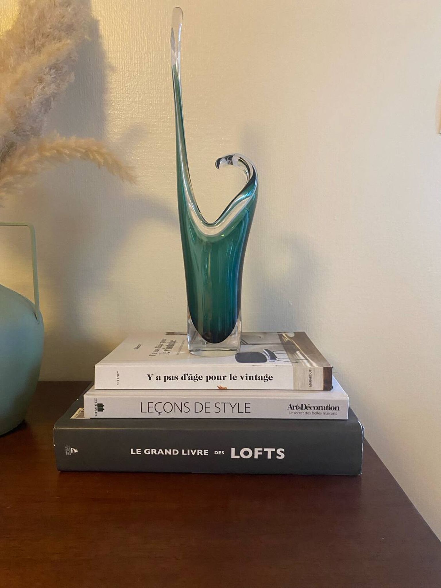 Shell crystal art sculpture vase by Paul Kedelv for Flygsfors, Scandinavian glass