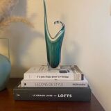 Shell crystal art sculpture vase by Paul Kedelv for Flygsfors, Scandinavian glass