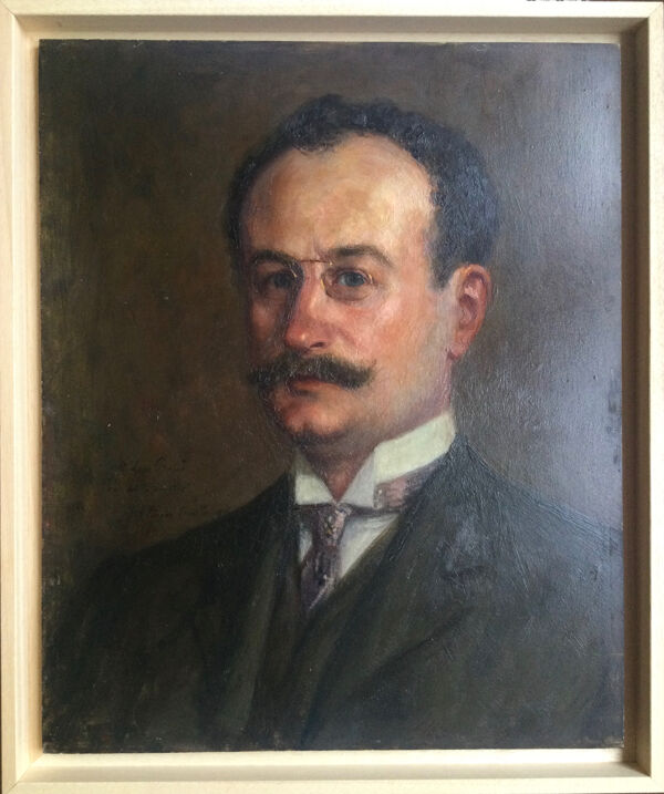 Portait,1908.Huile sur panneau de Fernand PINEAU CHAILLOU (1875-1950).