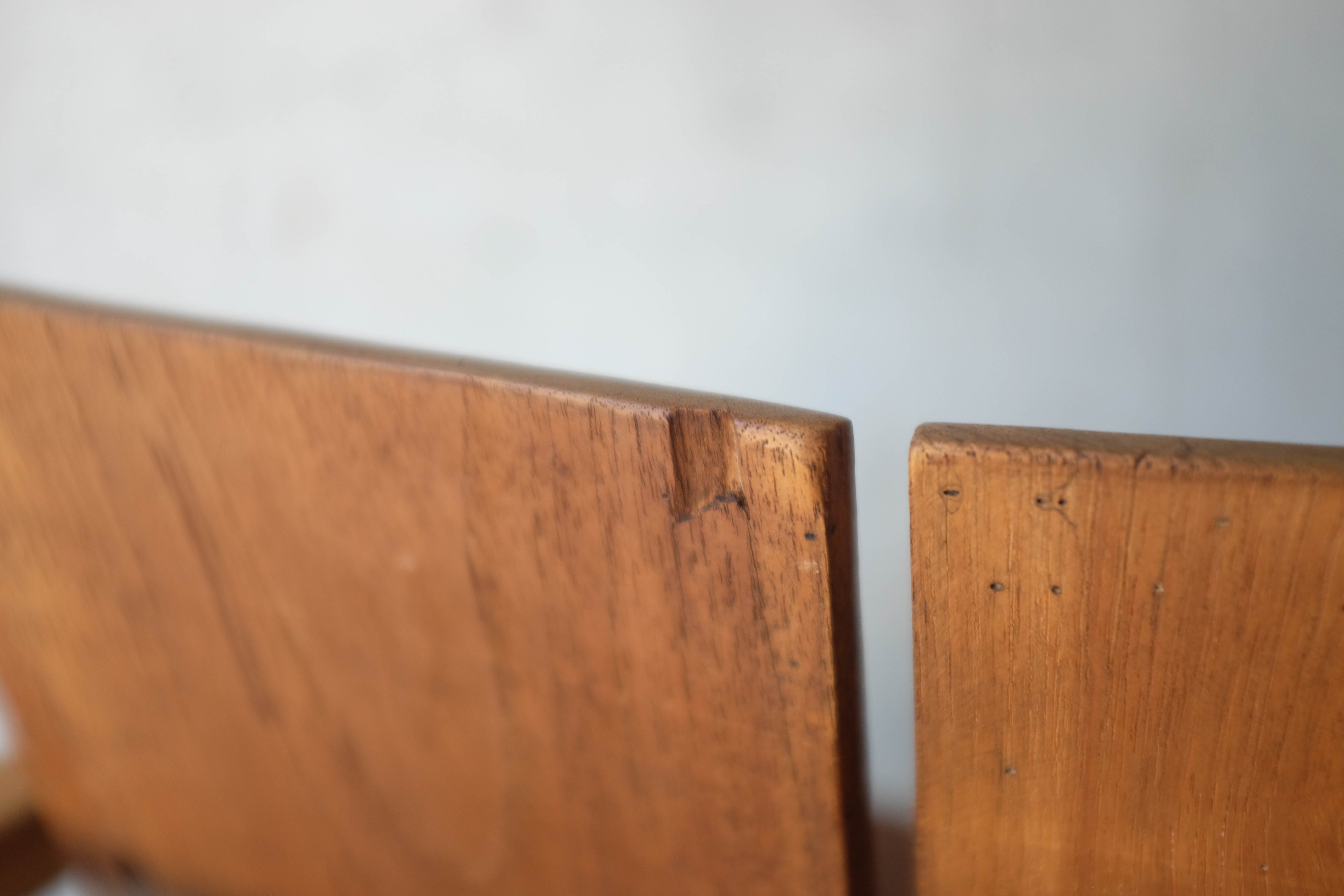 Pair of solid wooden armchairs 70
