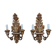 Paire d’appliques en bois doré sculpté