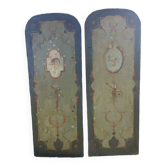 Two painted canvases