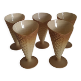 Lot de 5 coupe à glace cornet gaufrette