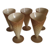 Set of 5 ice cream cup cone wafer