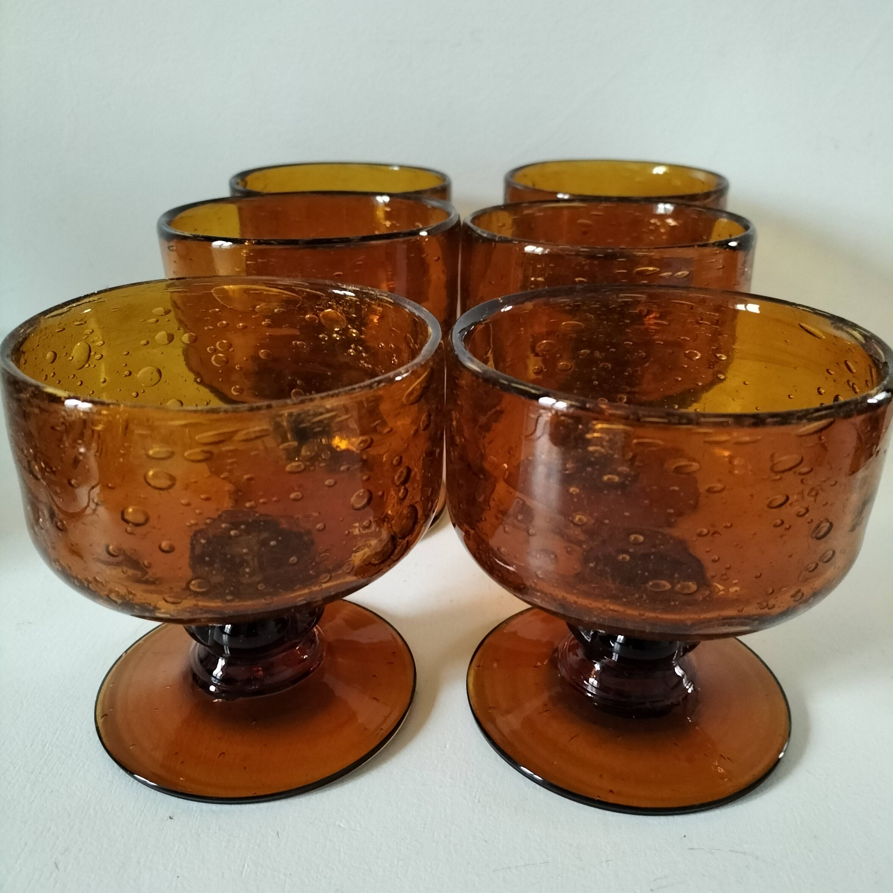 6 Biot bubble glass glasses or cups
