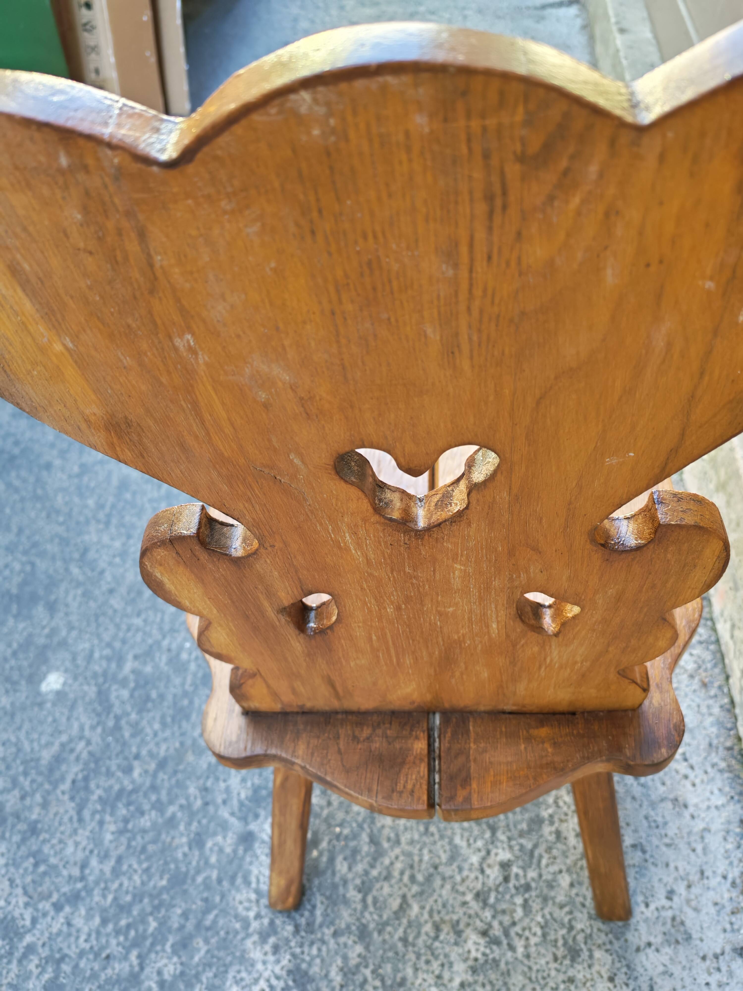 1960s solid wood folk chair