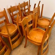 Lot 12 wooden bistro chairs by Horgen Glarus 70s vintage