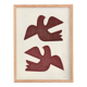 Birds painting - terracotta - signed Eawy