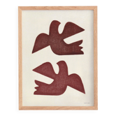Peinture Birds - terracotta - signée Eawy
