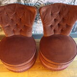 Pair of velvet toad armchairs