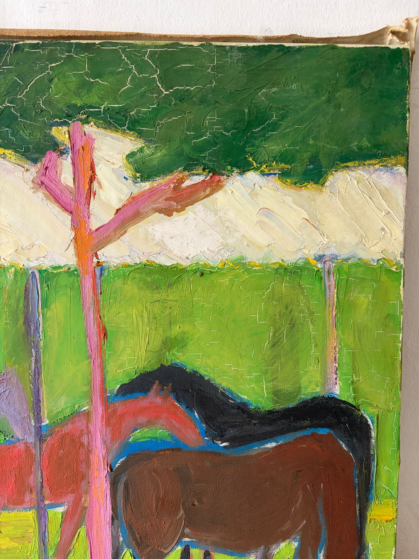 Chevaux dans la forêt, signée Annie Proszynska (1924-2008)