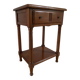 Nightstand, vintage side table with a drawer and a low shelf in solid wood