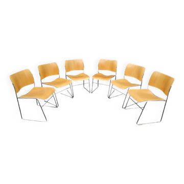 Set of 6 40/4 Home stacking chairs by David Rowland