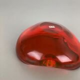 Large Murano Glass "Red-Yellow" Bowl Element Shell Ashtray Murano, Italy, 1970s