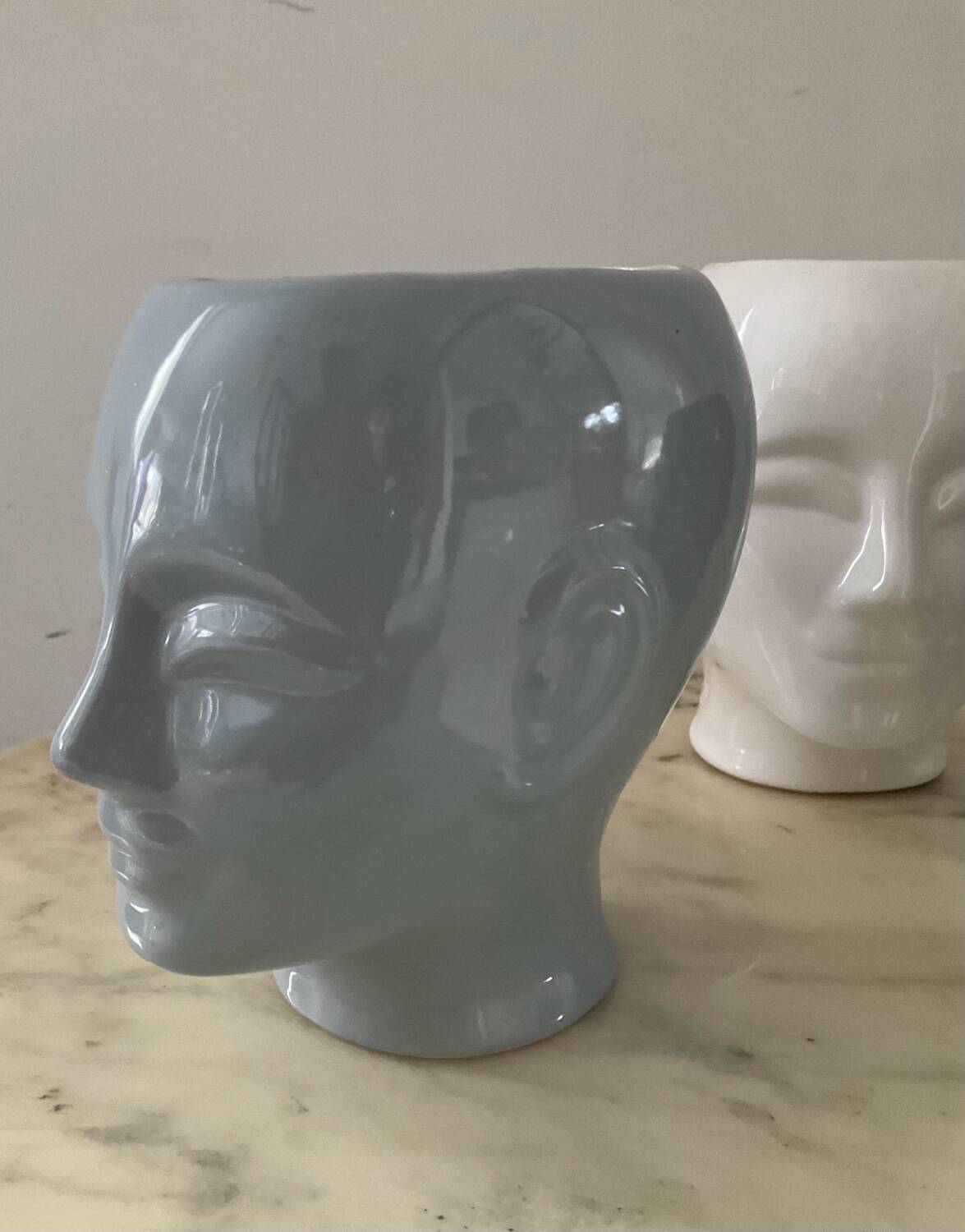 Series of 4 vintage ceramic head vases from the 70s and 80s